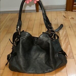 Danier Leather Elegant Green Leather Handbag